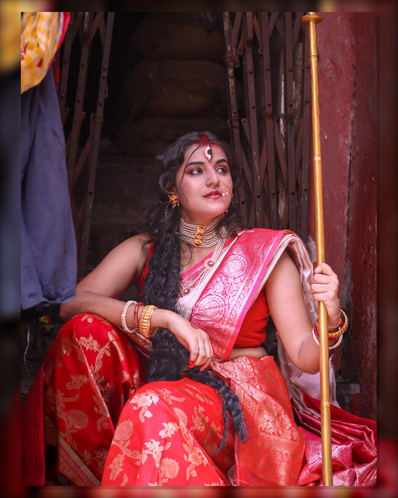 Lalita Red Bridal Katan Saree