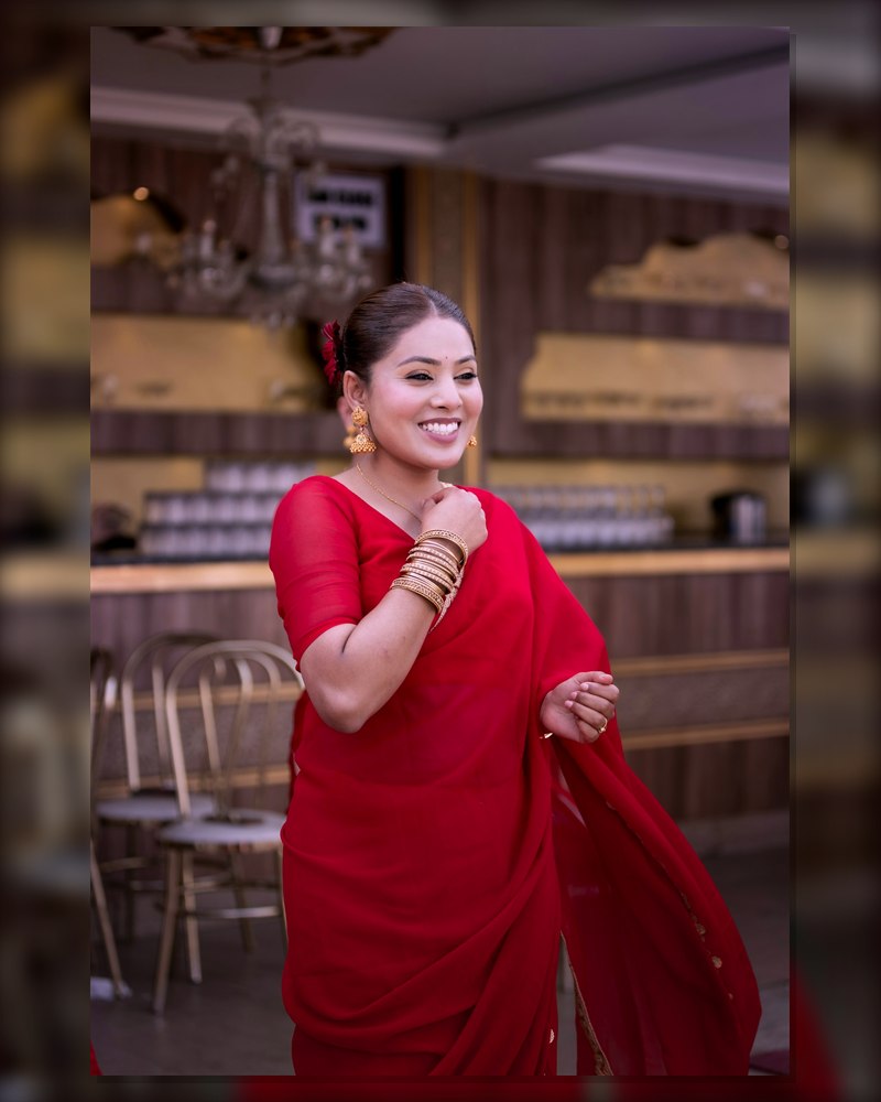 Chandrika Red Bridal Silk Saree